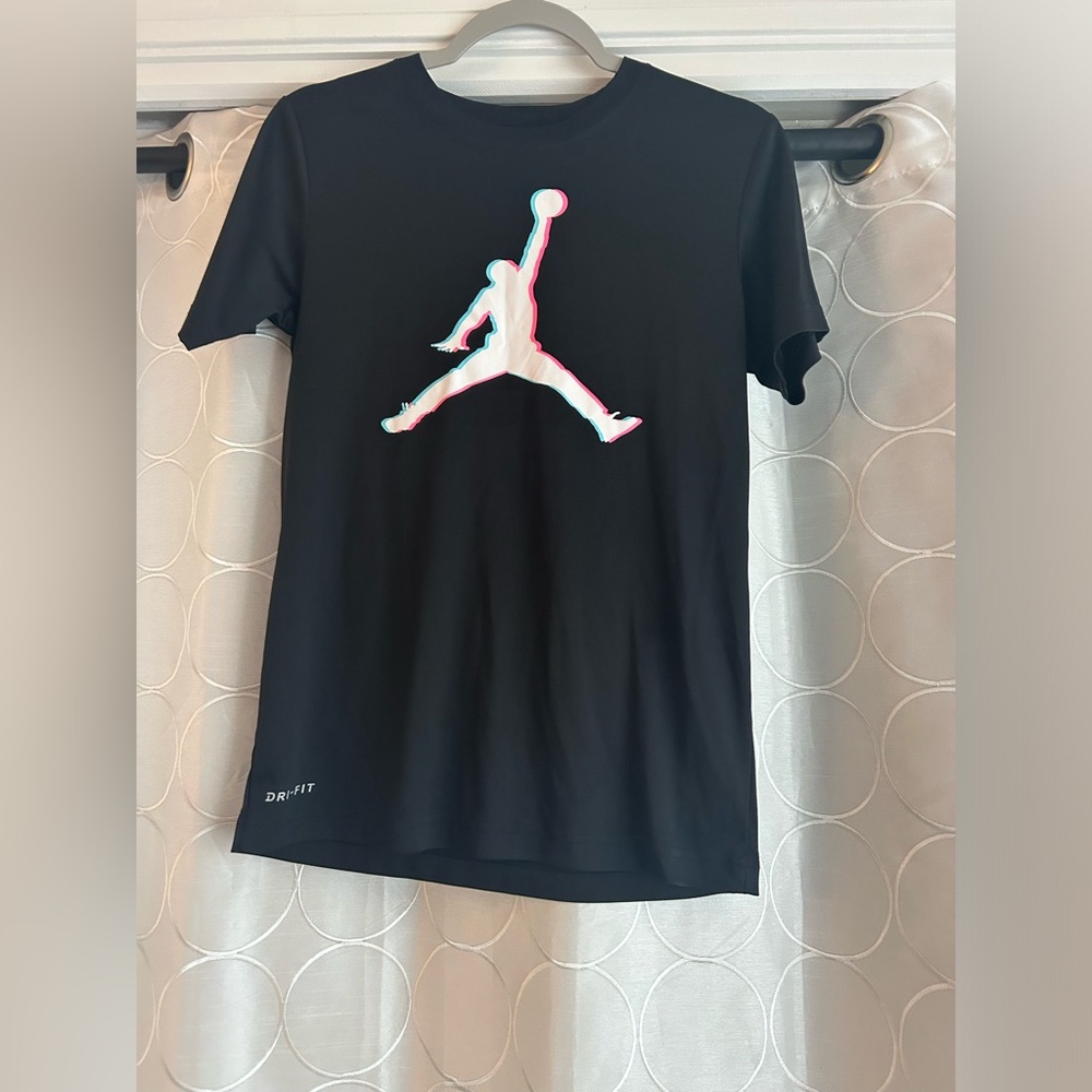 Nike Air Jordan Jumpman Dri Fit Shirt ~ Black ~ Kids Large ~ Basketball